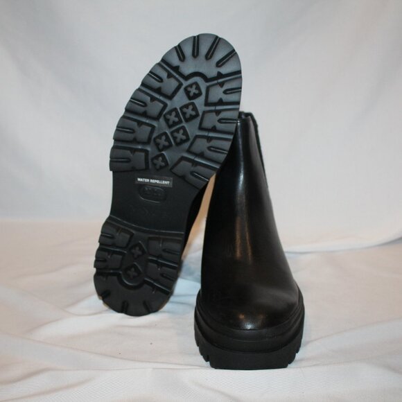 VINCE RIVERS WATERPROOF CHELSEA LUGSOLE LEATHER BLACK ANKLE BOOTS MEN 8 WOMEN 10 - Picture 7 of 8